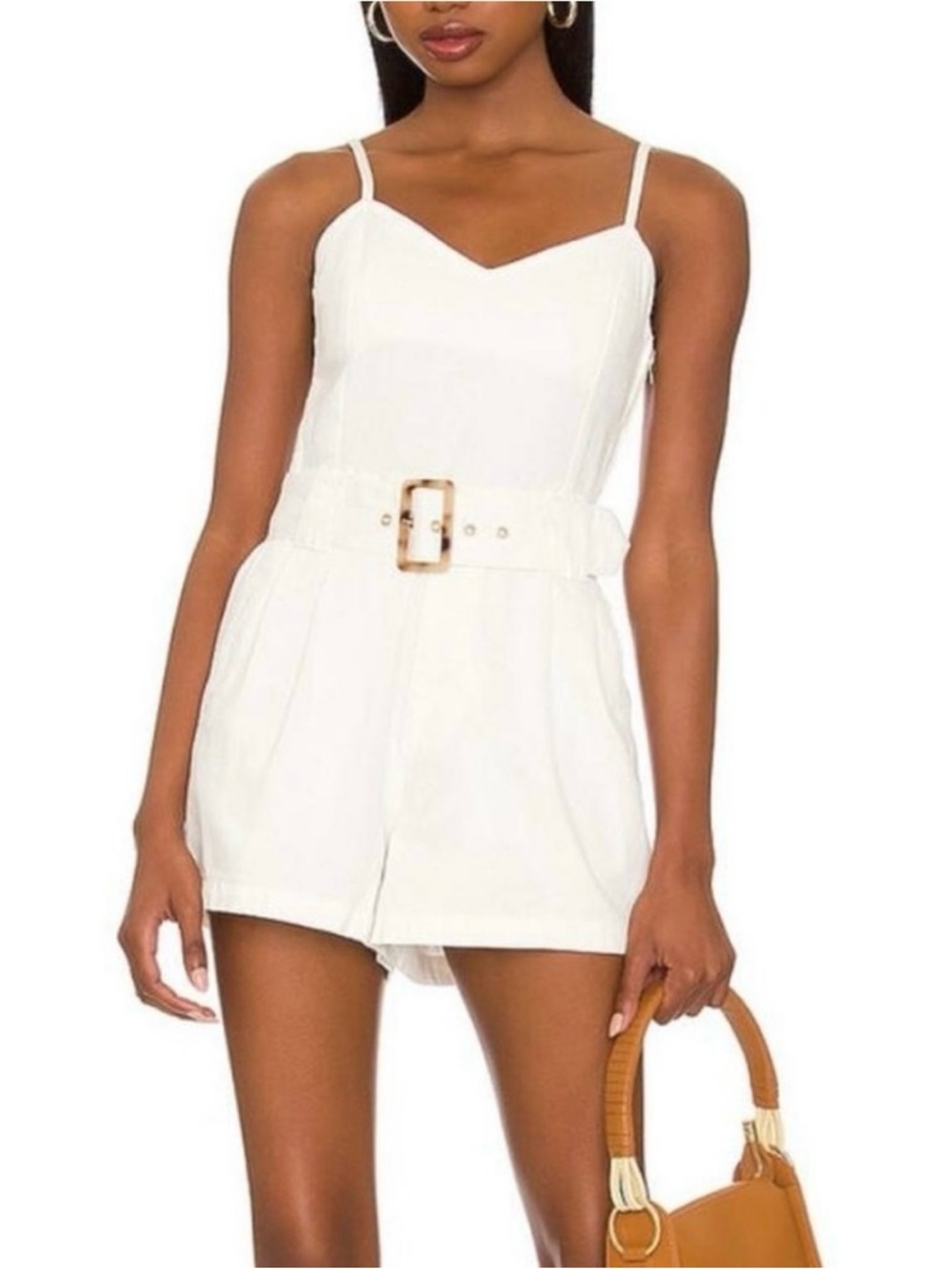 Show Me Your MuMu White Belted Romper